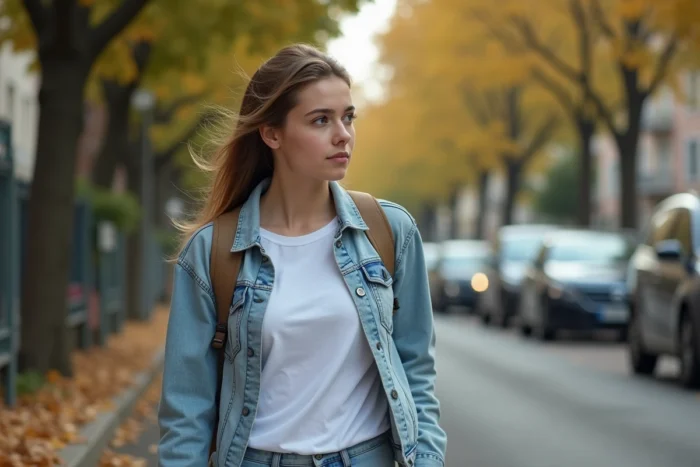 Une jeune femme résidente du 9ème arrondissement de Marseille dans une rue du quartier en 2026